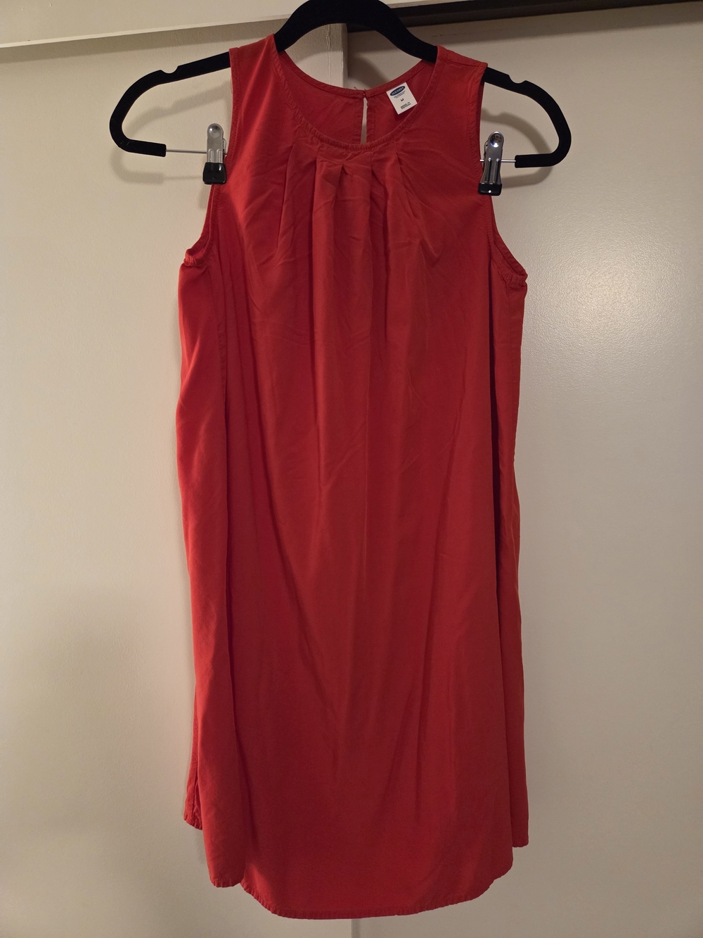 Old Navy Red Sleeveless Pleated-Neck Swing Dress